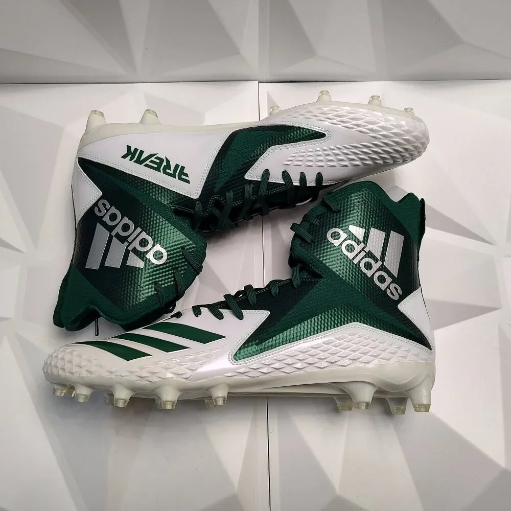 Adidas Mens Football Cleats 16 White Green Shoe Lacrosse Freak X Carbon High - Picture 2 of 13